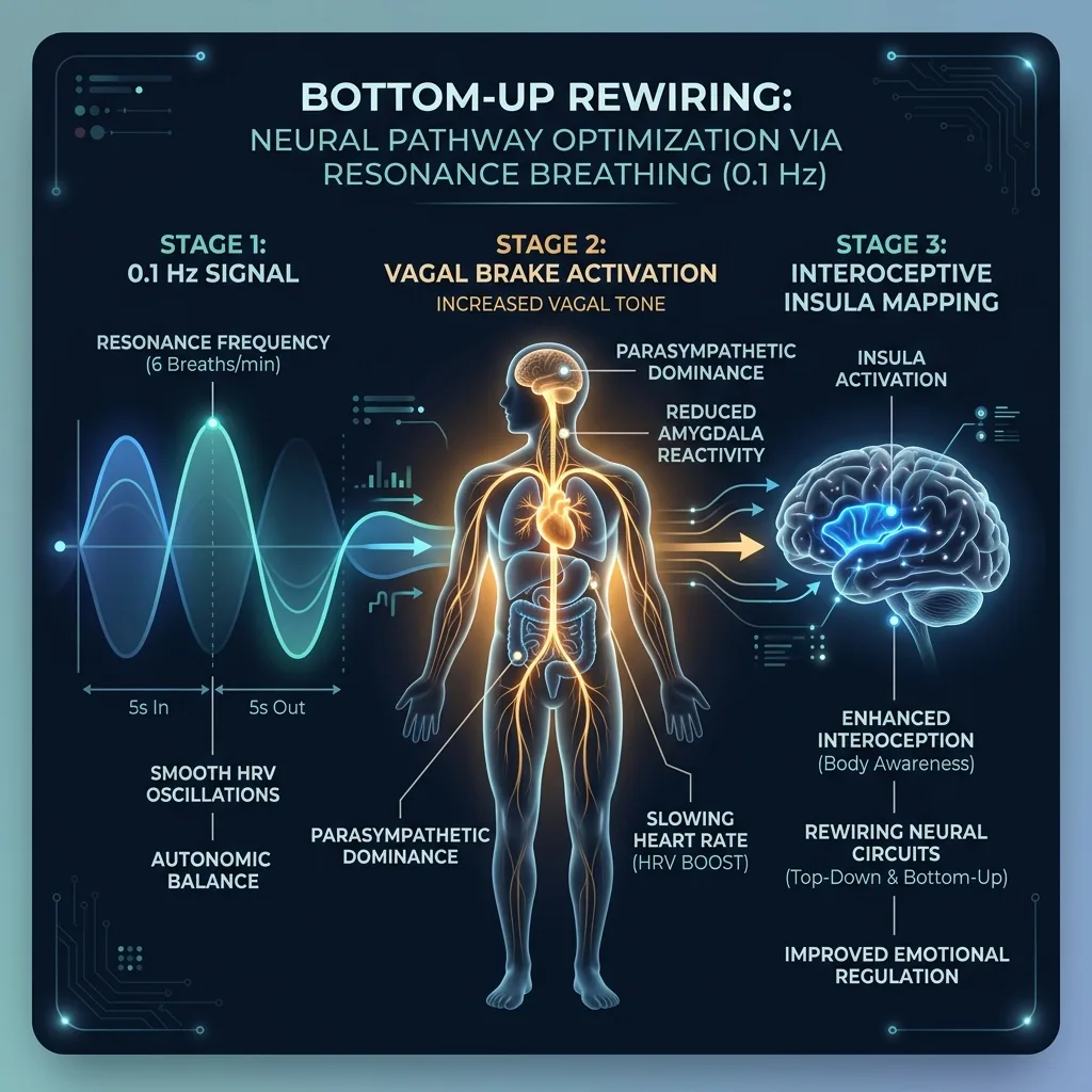 Mindfulness & Breathwork: Bottom-Up Rewiring Diagram